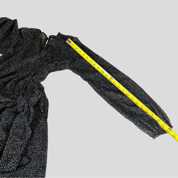 Zara Trafaluc Sheer Faux Wrap Dress XS Speckled Black Sexy LBD Party Club Gothic - Picture 13 of 16